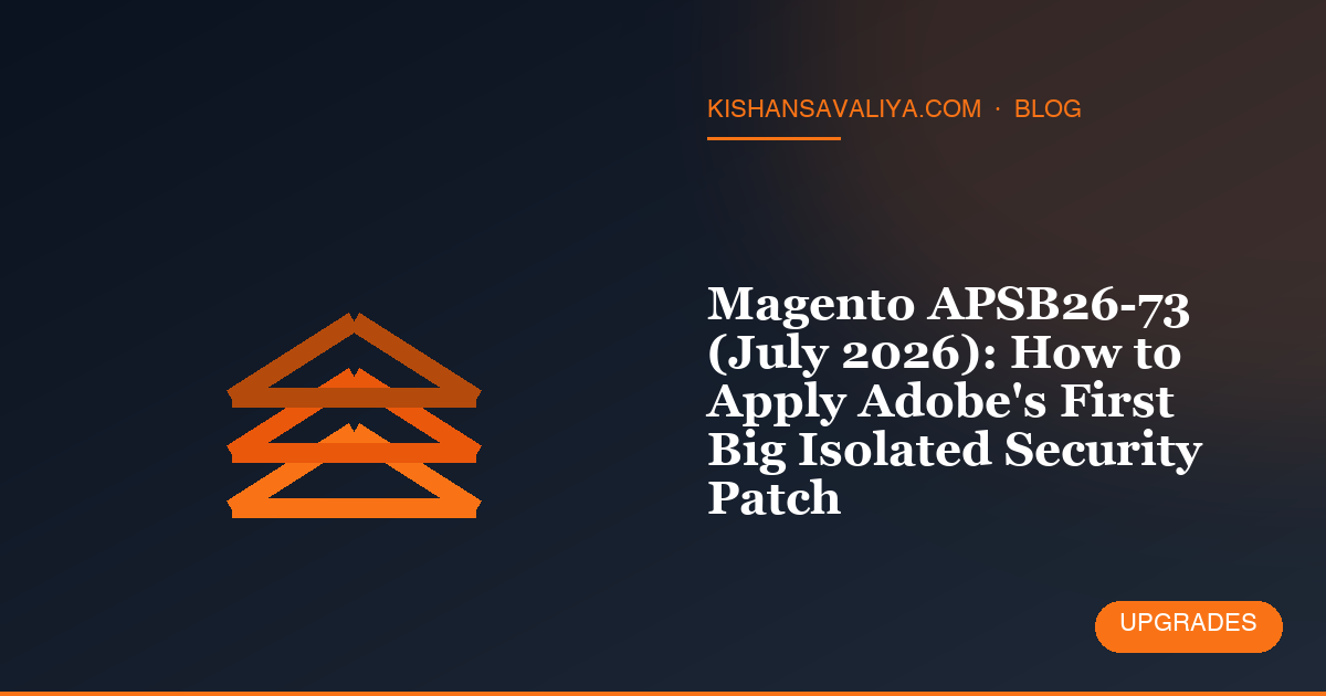 Magento APSB26-73 (July 2026): How to Apply Adobe's First Big Isolated Security Patch