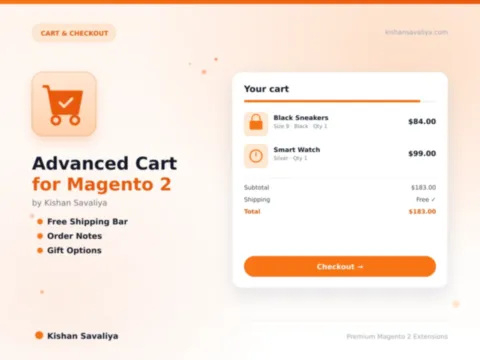 Advanced Cart for Magento 2 - Magento 2 extension by Kishan Savaliya