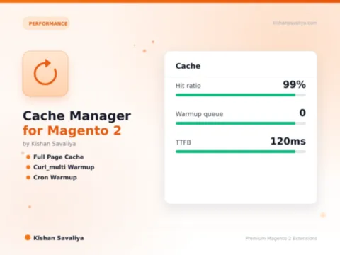 Cache Manager for Magento 2 - Magento 2 extension by Kishan Savaliya