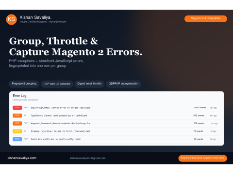 Panth Error Monitor - Magento 2 extension by Kishan Savaliya