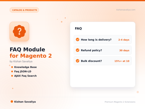 FAQ Module for Magento 2 with FAQPage Schema - Magento 2 extension by Kishan Savaliya