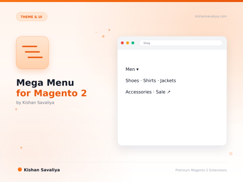 Mega Menu for Magento 2 — Multi-Level Dropdown Navigation - Magento 2 extension by Kishan Savaliya