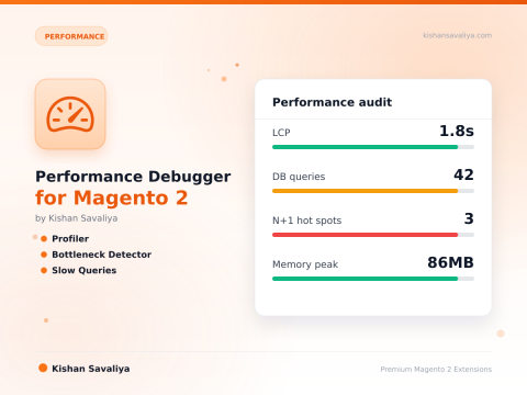 Performance Debugger for Magento 2 - Magento 2 extension by Kishan Savaliya
