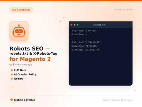 Robots SEO — robots.txt & X-Robots-Tag for Magento 2 - Magento 2 extension by Kishan Savaliya