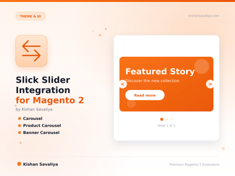 Slick Slider Integration for Magento 2 - Magento 2 extension by Kishan Savaliya