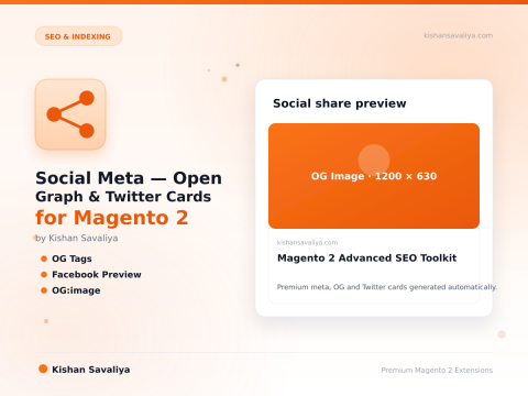 Social Meta — Open Graph & Twitter Cards for Magento 2 - Magento 2 extension by Kishan Savaliya