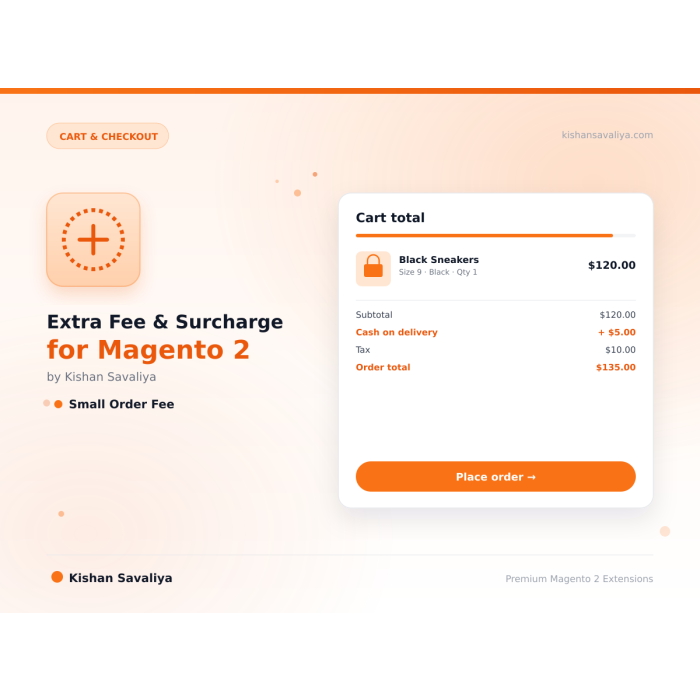 Extra Fee & Surcharge for Magento 2 Checkout