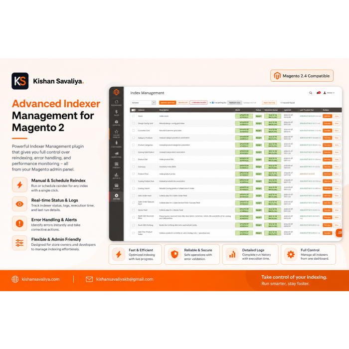 Panth Indexer Manager - Magento 2 admin Reindex panel hero