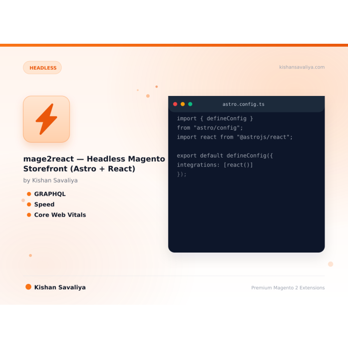 mage2react — Headless Magento 2 Storefront (Astro + React)