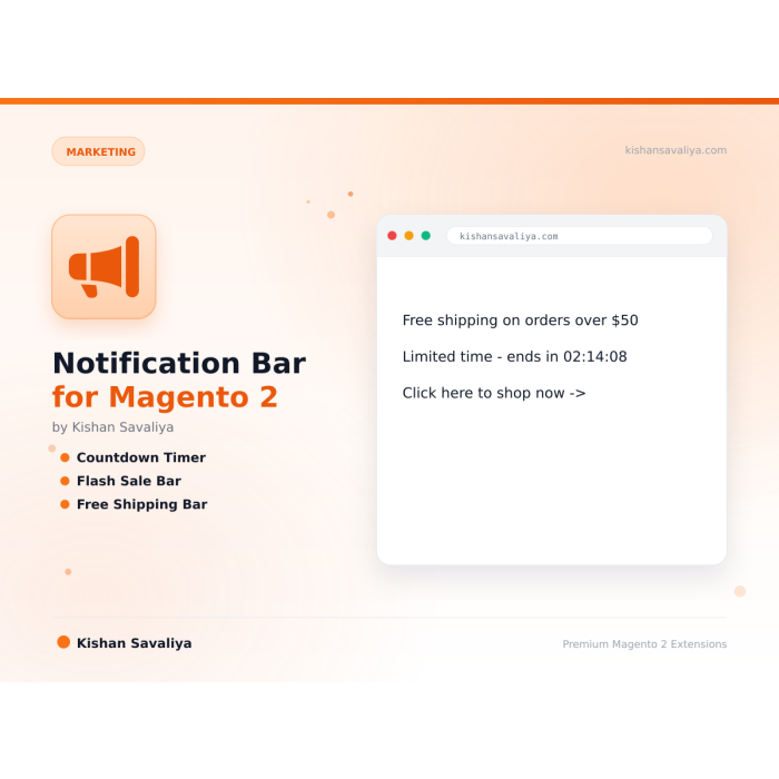 Notification Bar for Magento 2