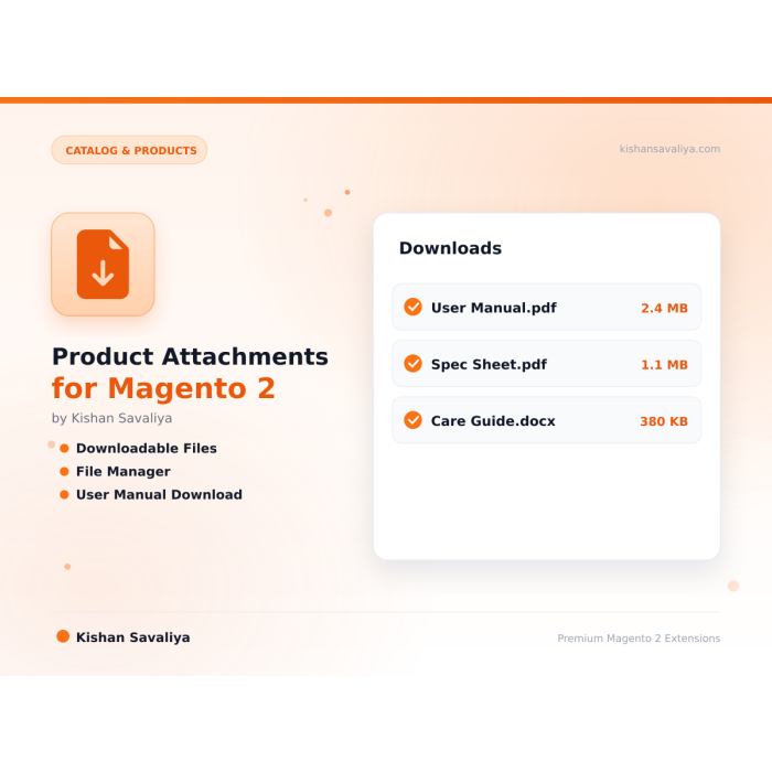 Product Attachments for Magento 2