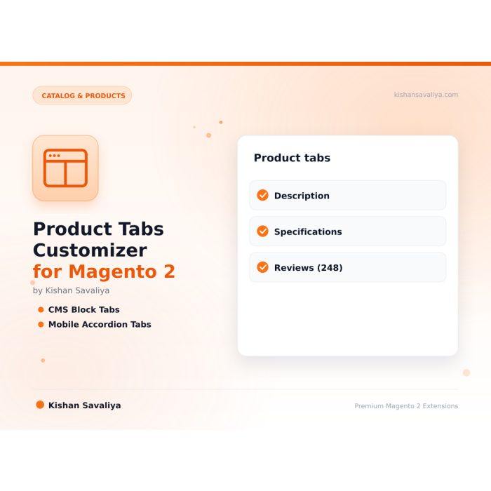 Product Tabs Customizer for Magento 2