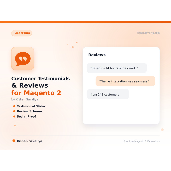 Customer Testimonials & Reviews for Magento 2