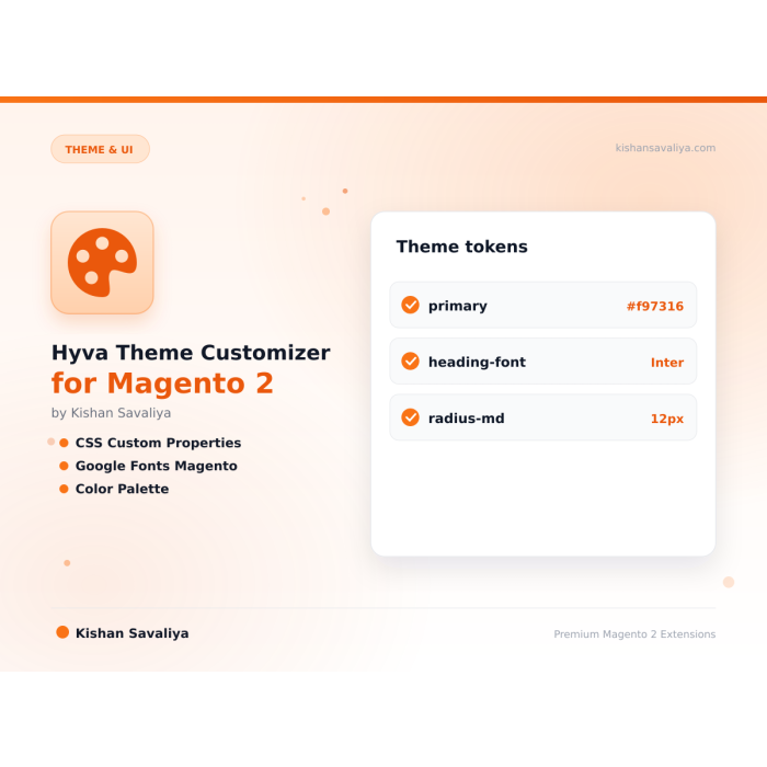 Hyva Theme Customizer for Magento 2