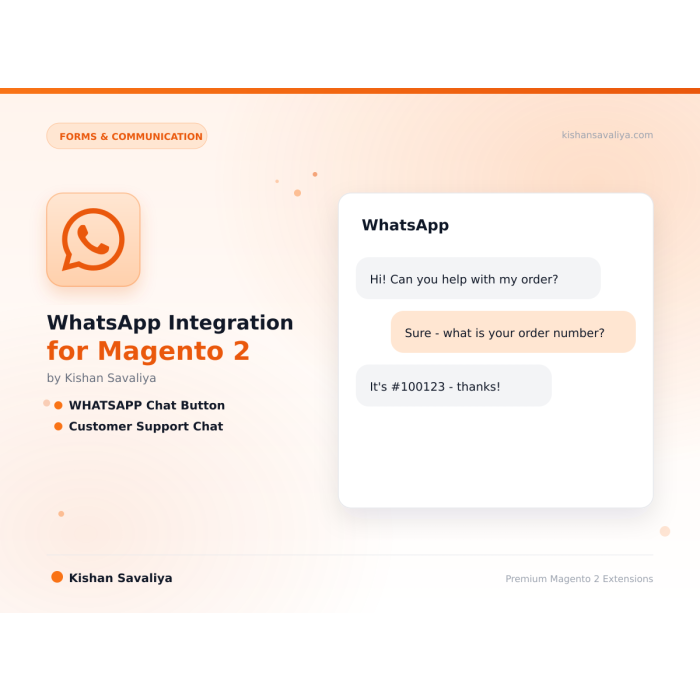 WhatsApp Integration for Magento 2
