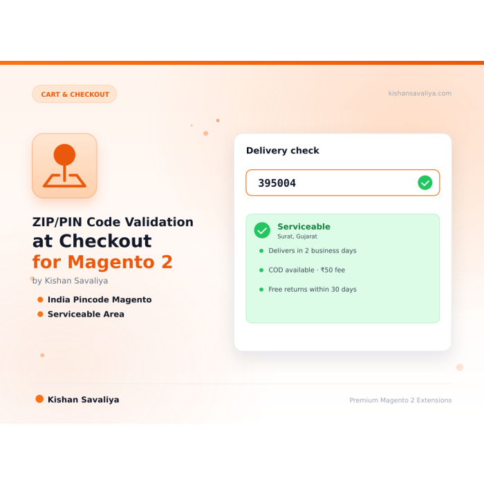 ZIP/PIN Code Validation at Checkout for Magento 2