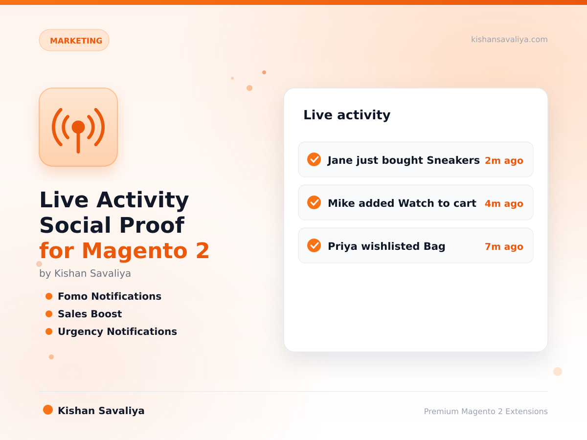 Live Activity Social Proof for Magento 2
