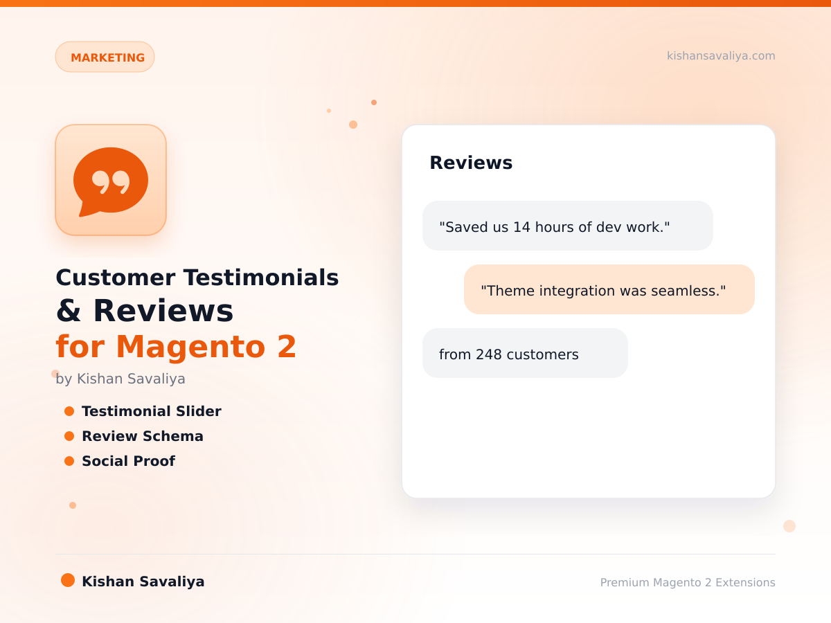Customer Testimonials & Reviews for Magento 2