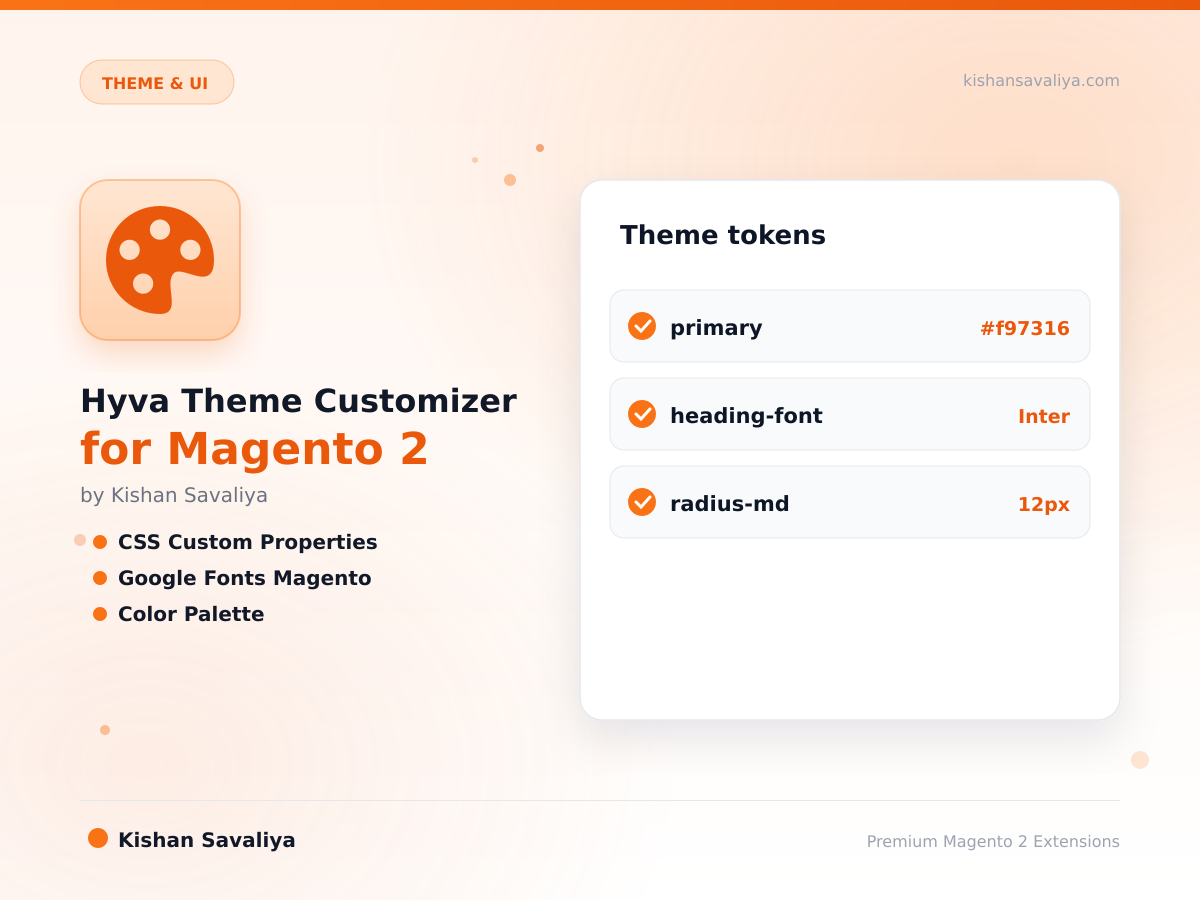 Hyva Theme Customizer for Magento 2