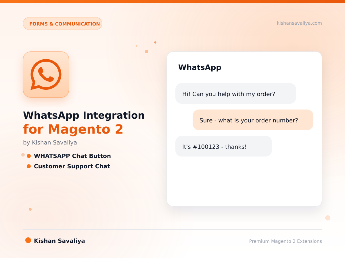 WhatsApp Integration for Magento 2