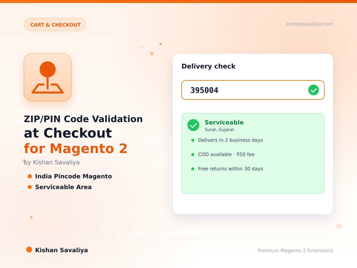ZIP/PIN Code Validation at Checkout for Magento 2