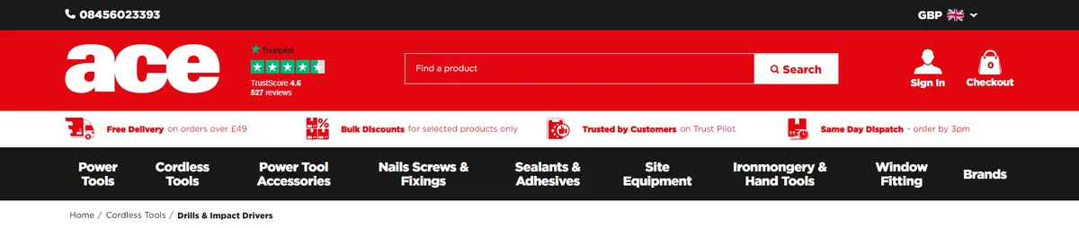 Categoryviewpage hero screenshot — acefixings com