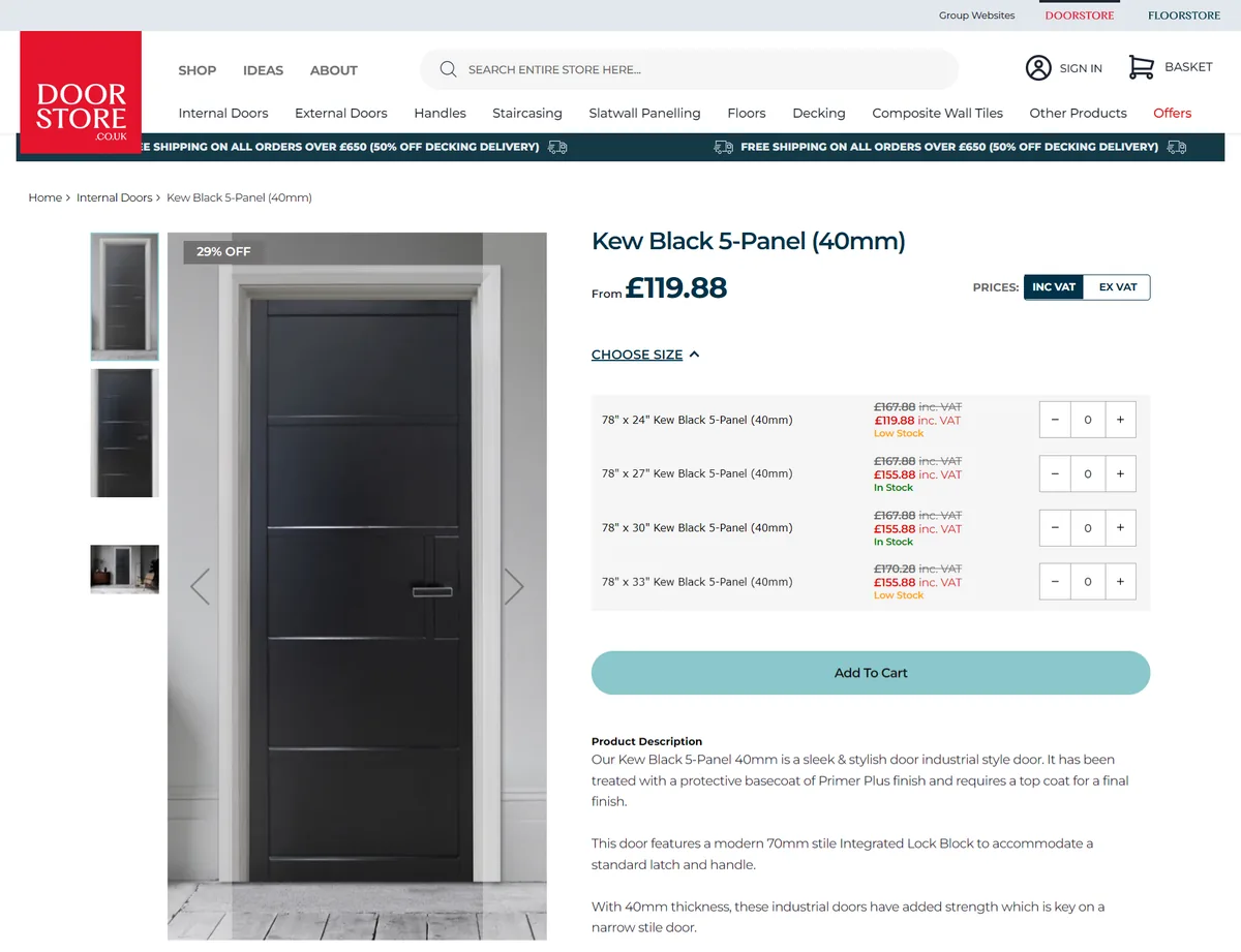 Productview hero screenshot — doorstore co uk