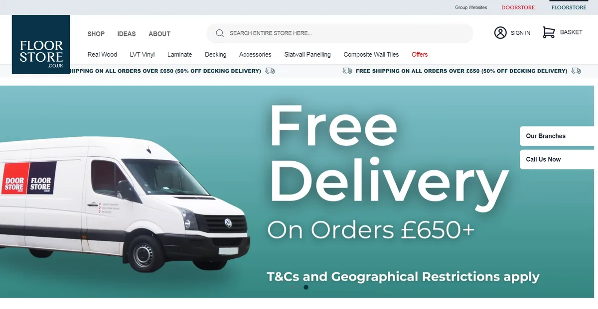Homepage hero screenshot — floorstore co uk