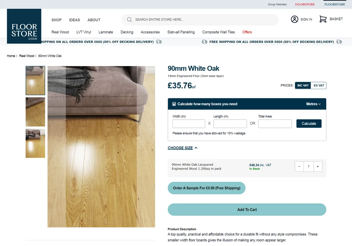 Productviewpage hero screenshot — floorstore co uk