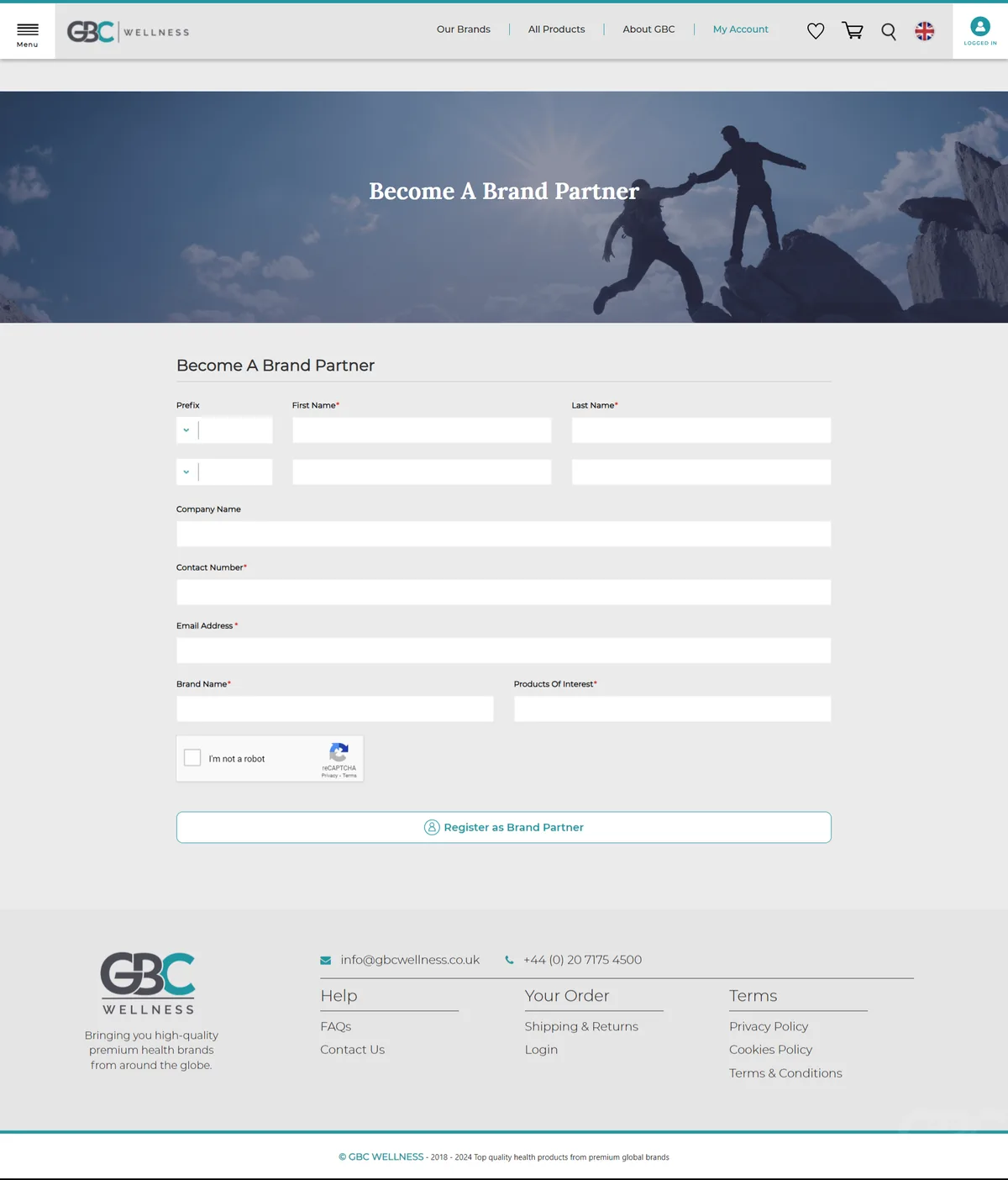 Brandpartnerpage hero screenshot — gbcwellness com au