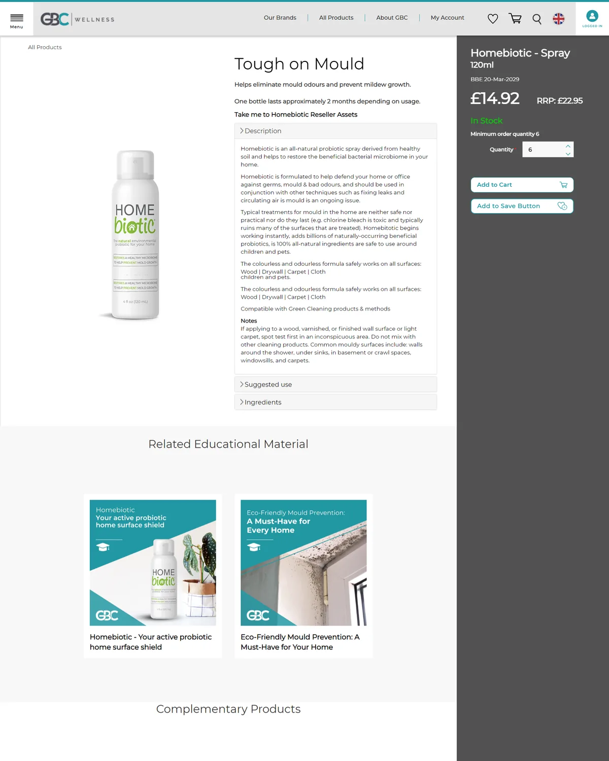 Productviewpage hero screenshot — gbcwellness com au