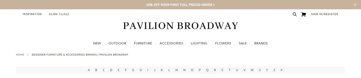 Brands hero screenshot — pavilionbroadway co uk