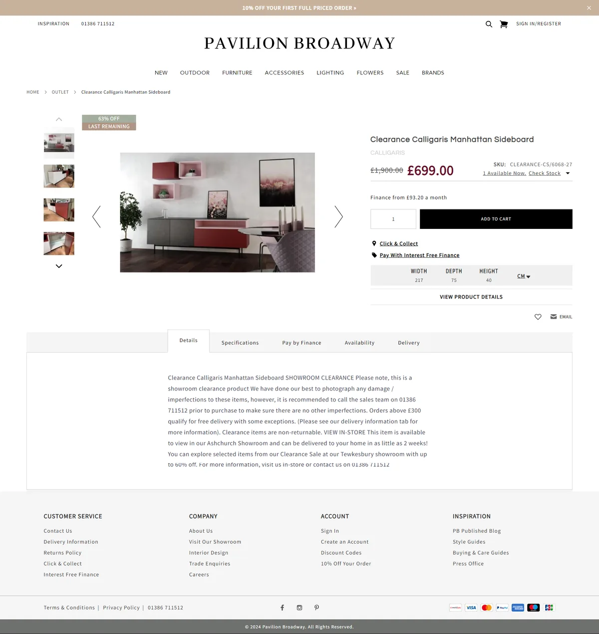 Productviewpage hero screenshot — pavilionbroadway co uk