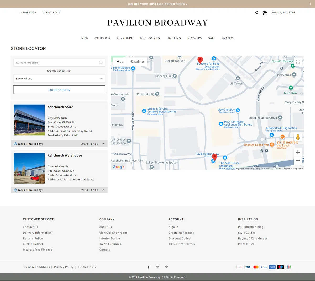 Storelocatorpage hero screenshot — pavilionbroadway co uk