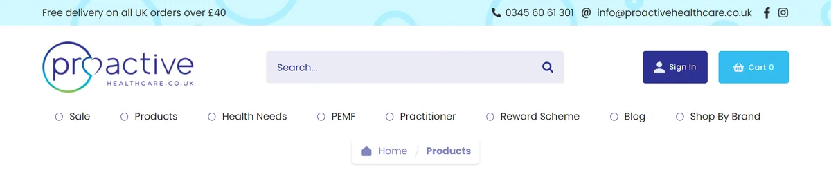 Categorypage hero screenshot — proactivehealthcare co uk