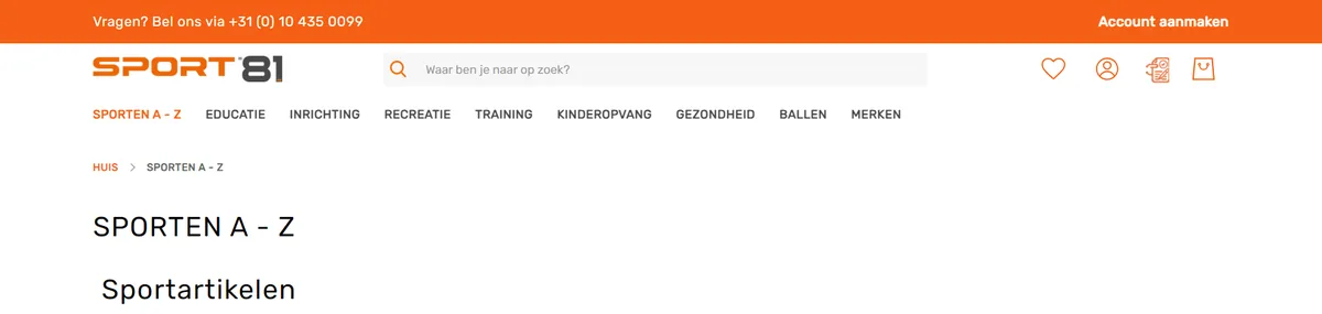 Categoryview hero screenshot — sport81 nl