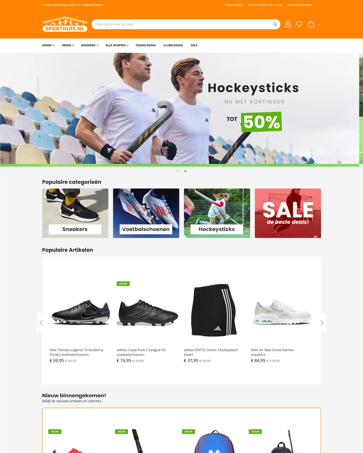 Sporthuis - Homepage