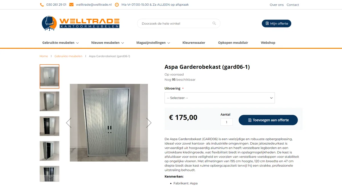 Productview hero screenshot — welltrade nl