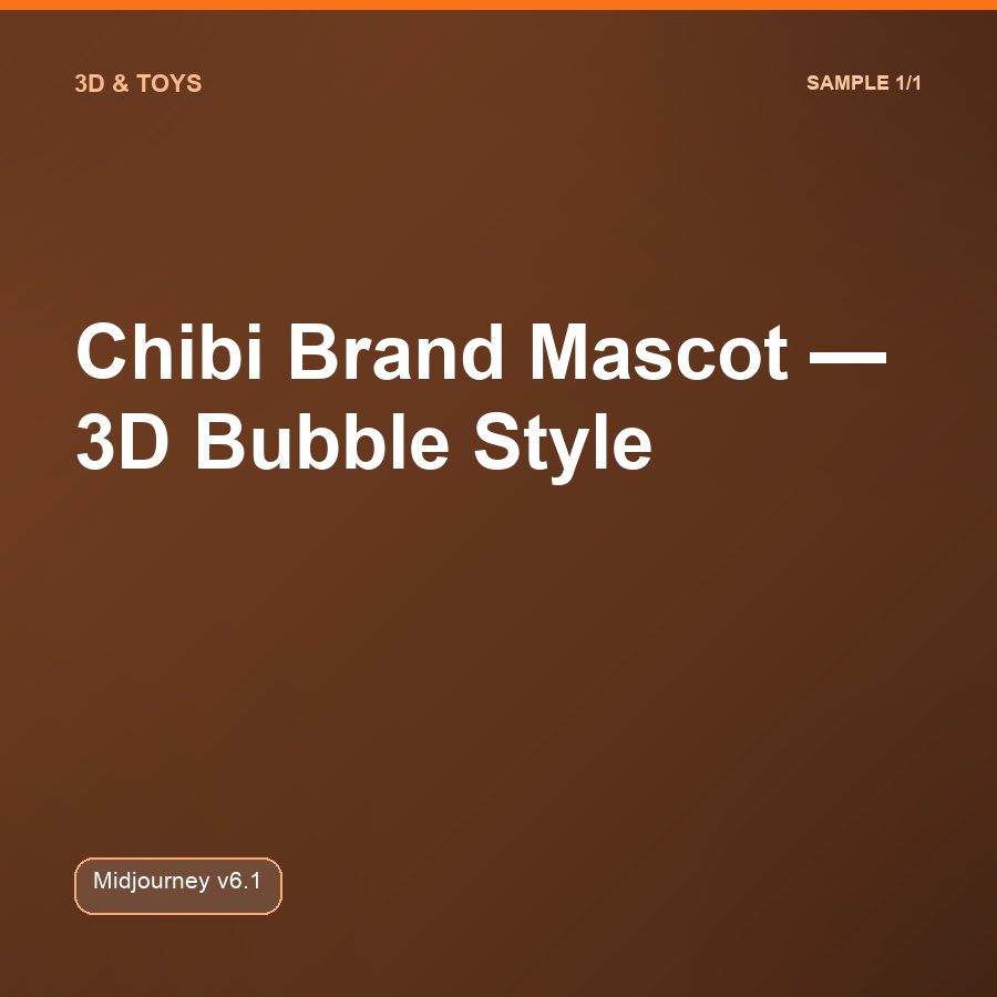 Chibi Brand Mascot — 3D Bubble Style — sample 1