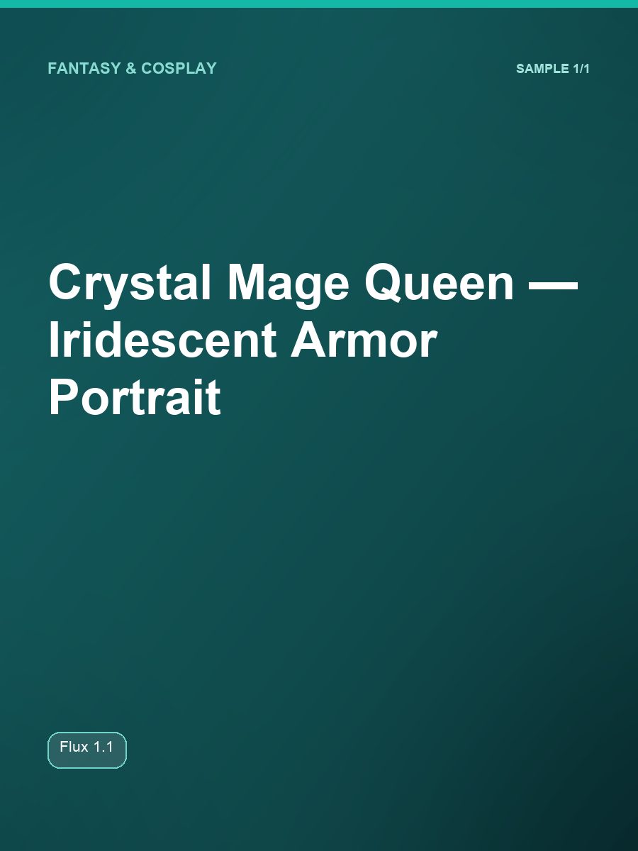 Crystal Mage Queen — Iridescent Armor Portrait