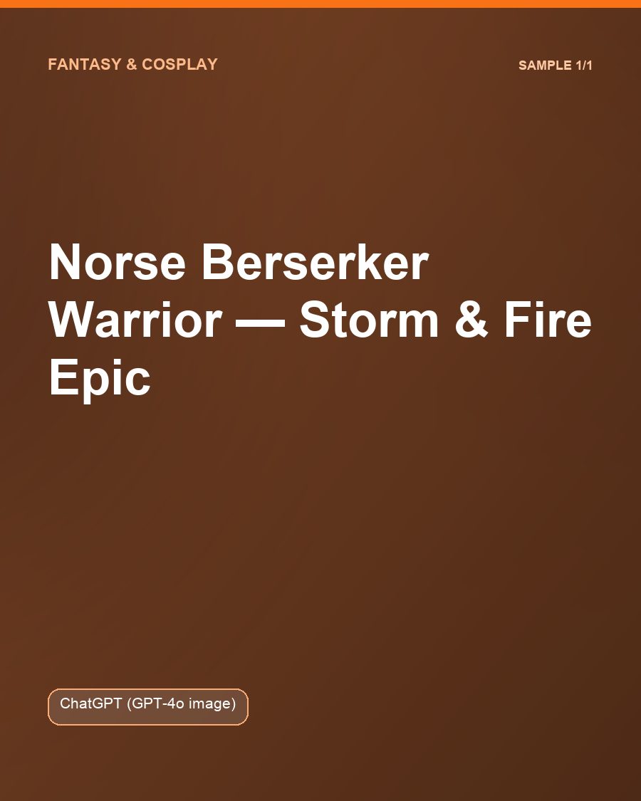 Norse Berserker Warrior — Storm & Fire Epic