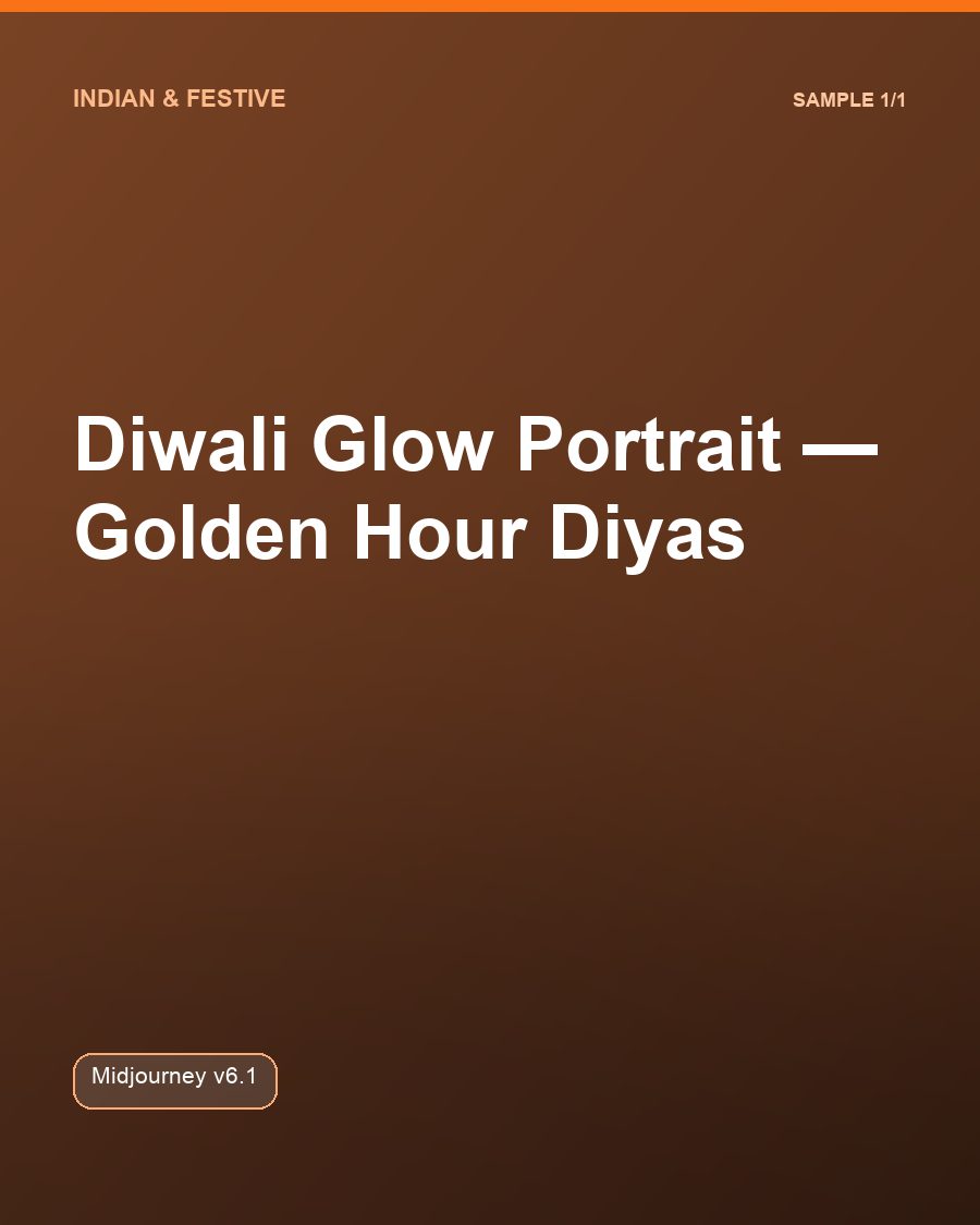 Diwali Glow Portrait — Golden Hour Diyas