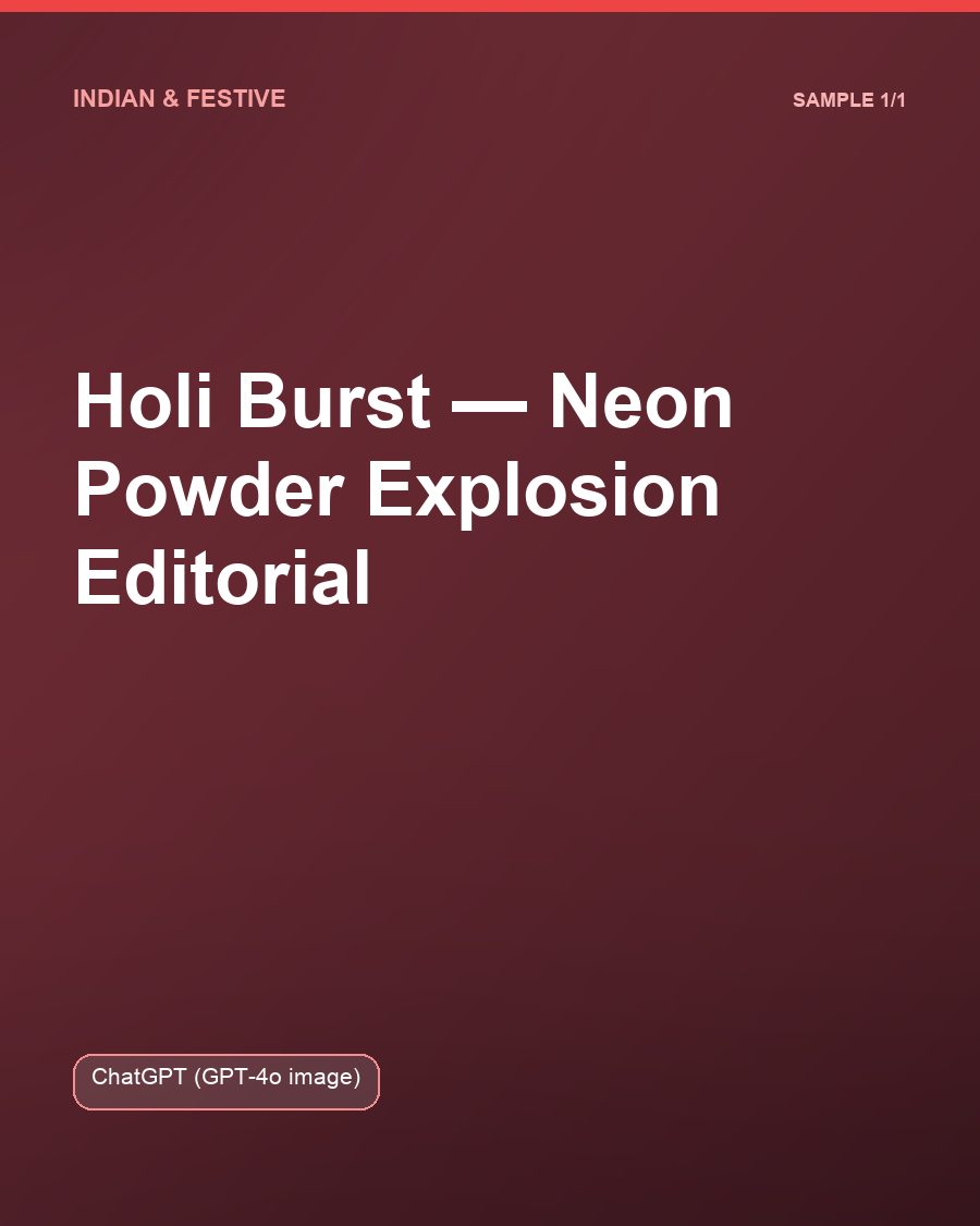 Holi Burst — Neon Powder Explosion Editorial