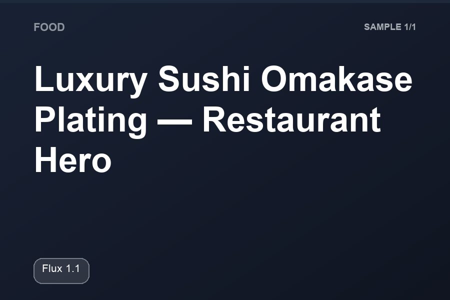 Luxury Sushi Omakase Plating — Restaurant Hero