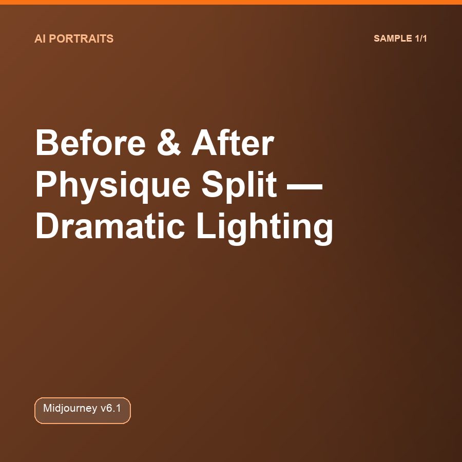 Before & After Physique Split — Dramatic Lighting — sample 1