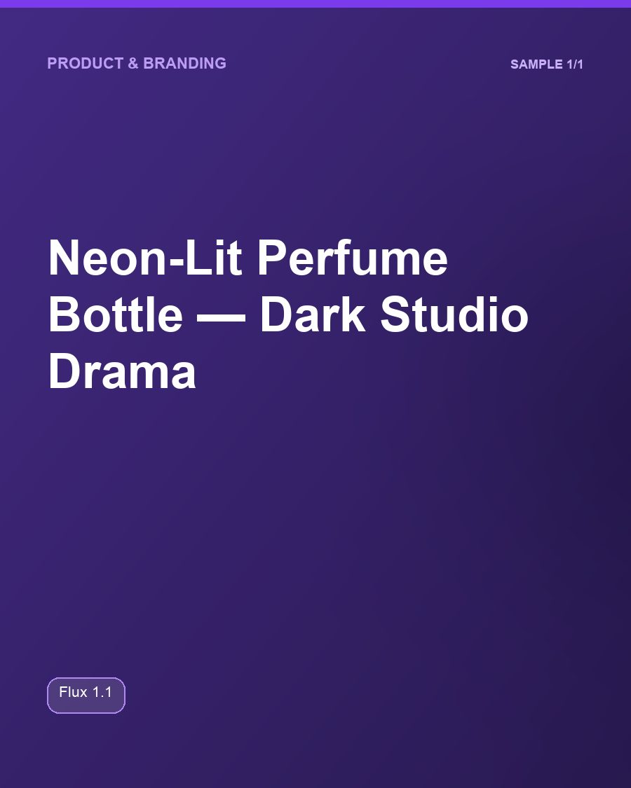 Neon-Lit Perfume Bottle — Dark Studio Drama