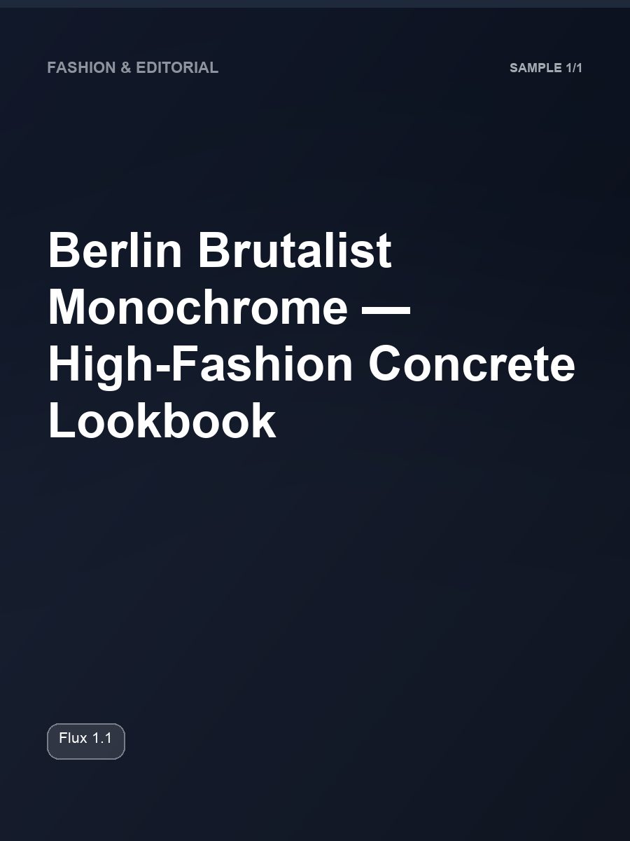 Berlin Brutalist Monochrome — High-Fashion Concrete Lookbook