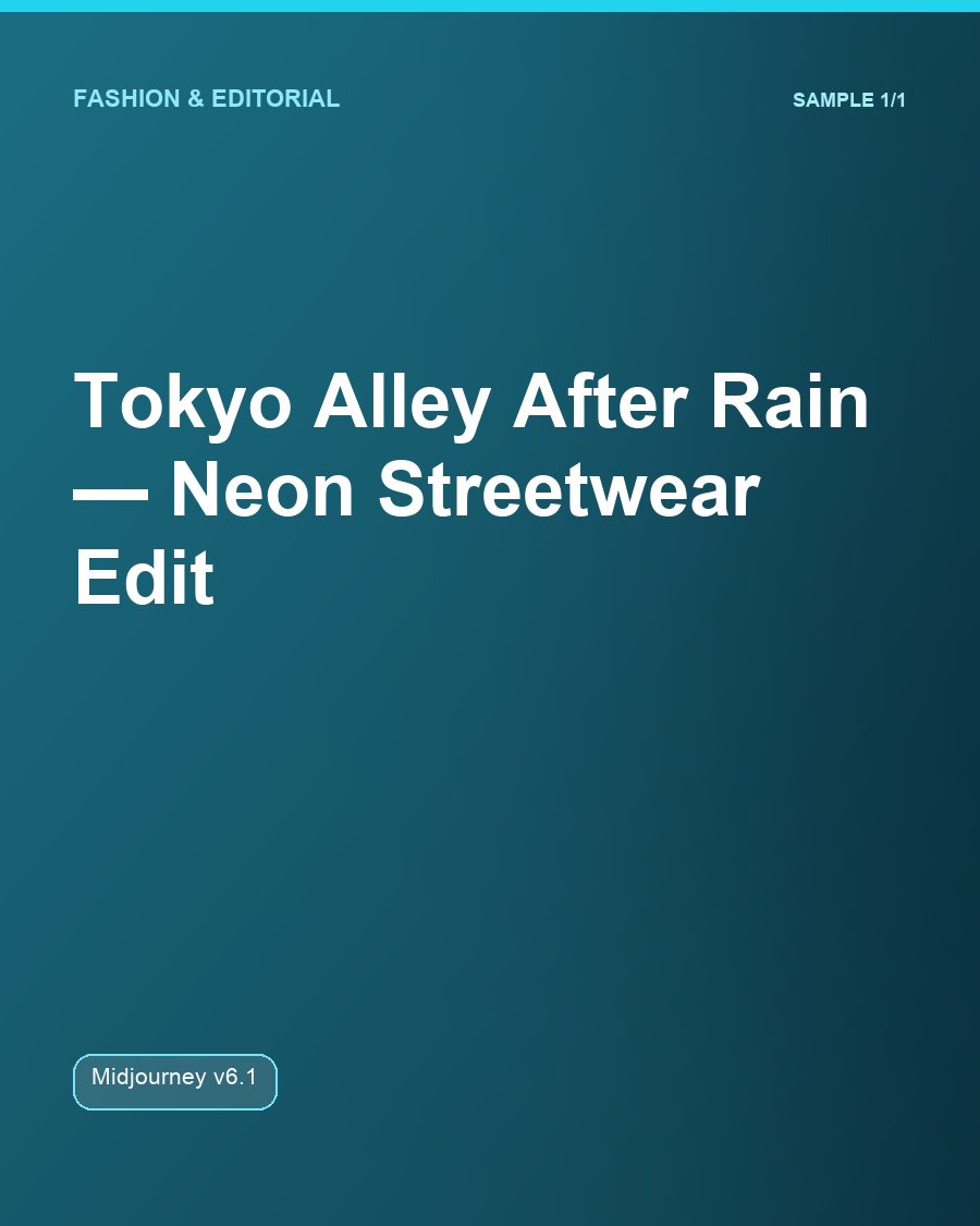 Tokyo Alley After Rain — Neon Streetwear Edit